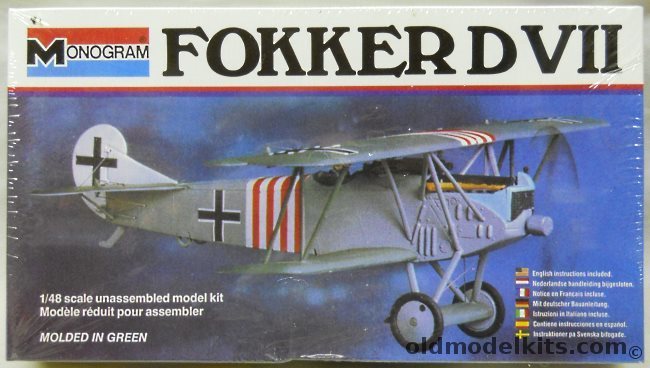 Monogram 1/48 Fokker D-VII - (DVII), 5203 plastic model kit